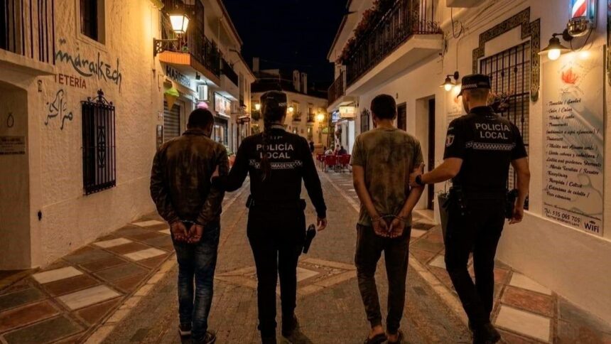 La Policía Local de Benalmádena manda una foto falsa creada con IA sobre dos detenidos