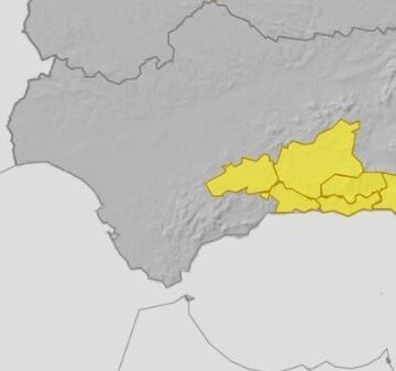 Aviso amarillo este viernes por lluvias en la Axarquía y Antequera