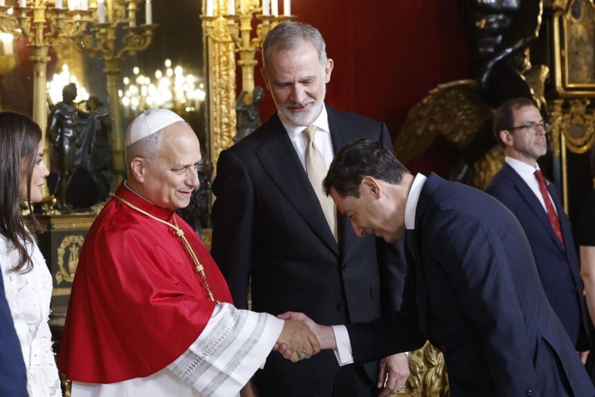 En imágenes, el papa León XIV en el Palacio Real