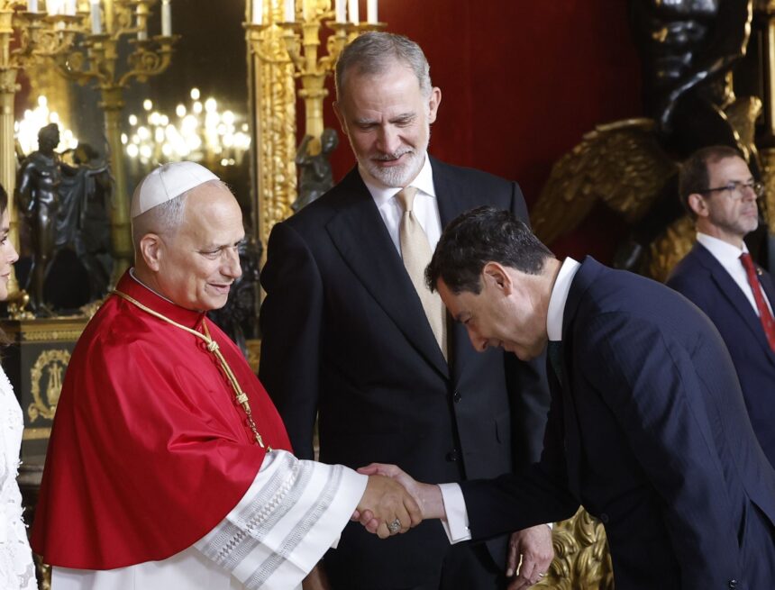 En imágenes, el papa León XIV en el Palacio Real