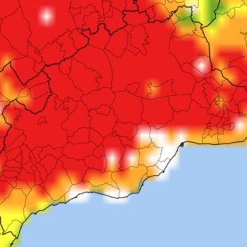 Málaga en riesgo extremo por incendio este lunes: se desplaza el nivel máximo de fuego a la mitad occidental de Andalucía
