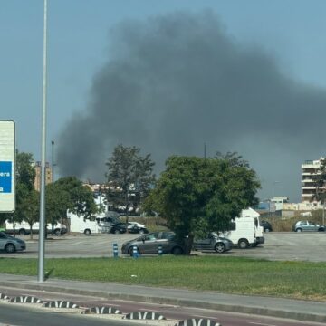 Extinguido un aparatoso incendio junto a la carretera Azucarera-Intelhorce en Málaga