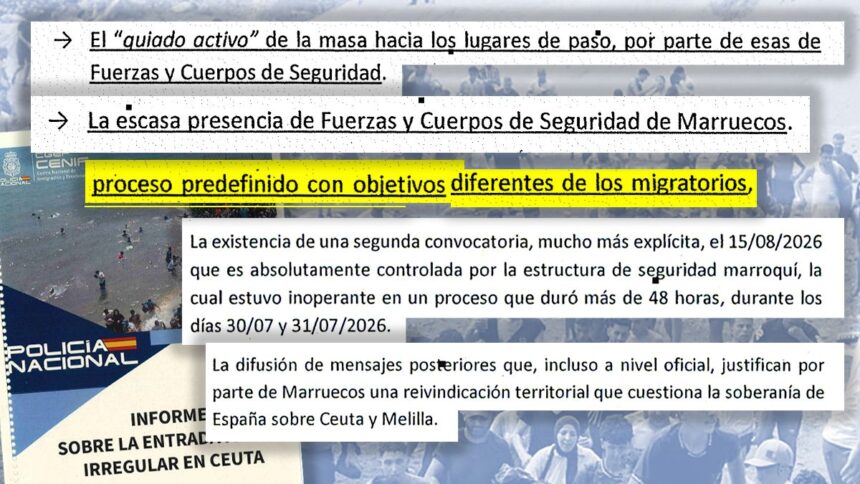 El informe de la Policía Nacional reconoce un «guiado activo» de Marruecos para la invasión de Ceuta