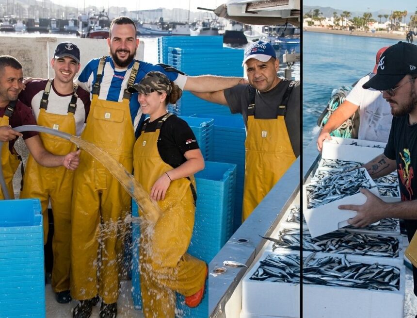 Los pescadores de la Caleta de Vélez dicen basta a los precios bajos y se ven obligados a tirar la captura a la mar